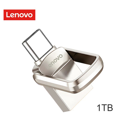 Original Lenovo 2TB USB 3.1 Pendrive – Metal 2-in-1 OTG Flash Drive for Phone & Computer (128GB, 512GB, 1TB, 2TB)