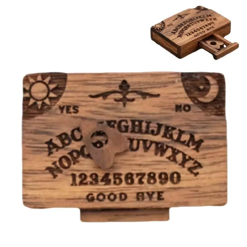 Handmade Miniature Ouija Board | Wooden Talking Spirit Board with Planchettes for Divination