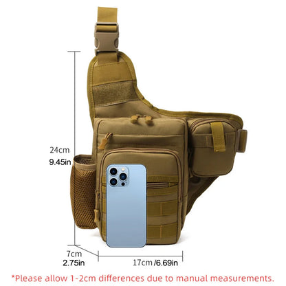 Men's Tactical Chest Pouch Bag - Molle Crossbody for Camping, Hiking, Cycling, Travel, Outdoor Sports, Fishing, Fanny Pack