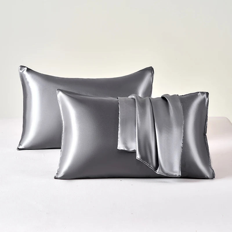 2PCS Satin Pillowcase Set - Soft Smooth Cooling Pillow Covers for Skin & Hair Care