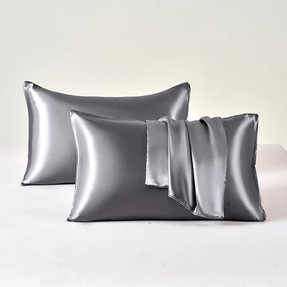2PCS Satin Pillowcase Set - Soft Smooth Cooling Pillow Covers for Skin & Hair Care