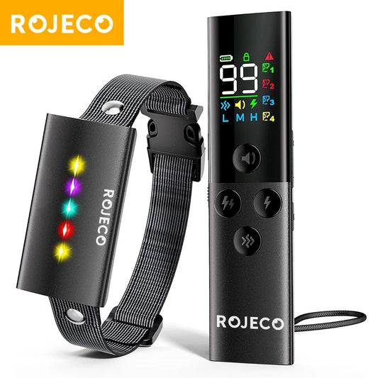 ROJECO Remote Dog Training Collar - 1600FT Waterproof IP67 Electric Bark Control Collar for Pet Training