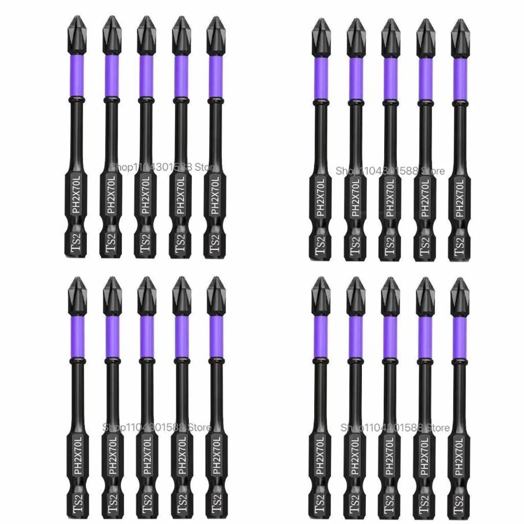 5–60PCS PH2 Magnetic Impact Driver Bit Set – Alloy Steel Cross Screwdriver Bits for Drill & Screw Driving Non-Slip Tool Kit