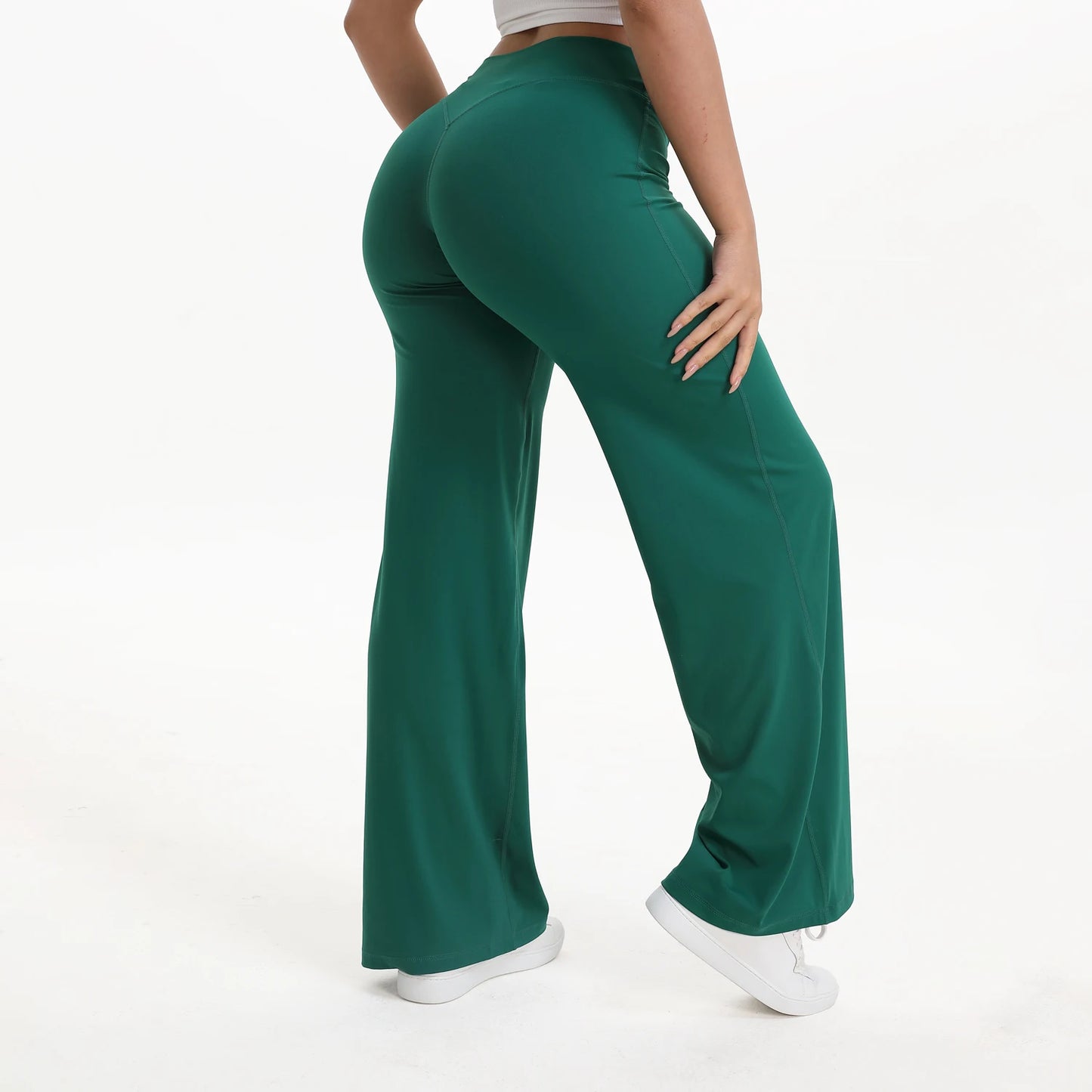 NCLAGEN SoftMotion Women’s Straight Leg Yoga Pants, Mid-Waist Gym Leggings, Naked Feel Pilates & Running Sports Trousers