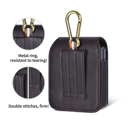 Premium Leather Samsung Galaxy Z Flip 5/4/3/5G Case - Magnetic Phone Bag with Fashion Holster, Luxury Waist Belt Pouch for Men