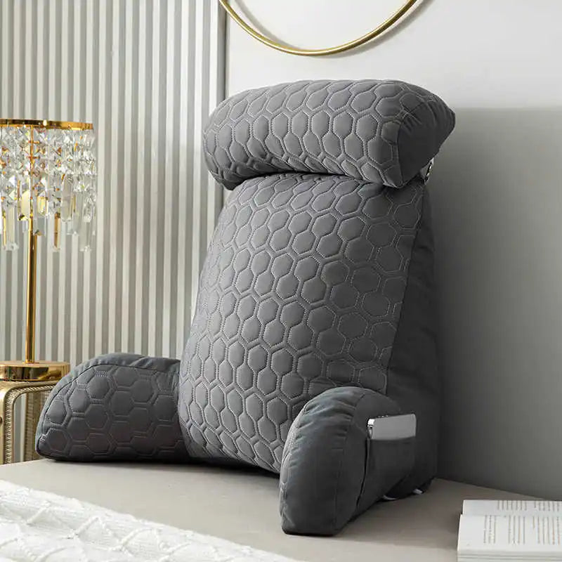 Triangle Reading Pillow – Cooling Latex Wedge Cushion, Removable & Washable Backrest for Sofa & Bed