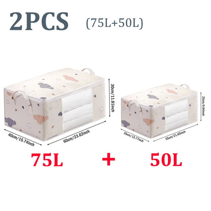 Big Capacity Storage Bag – 4/2/1PCS Moisture & Dust-Proof Organizer for Quilts, Clothes, Duvets, Blankets, and Luggage