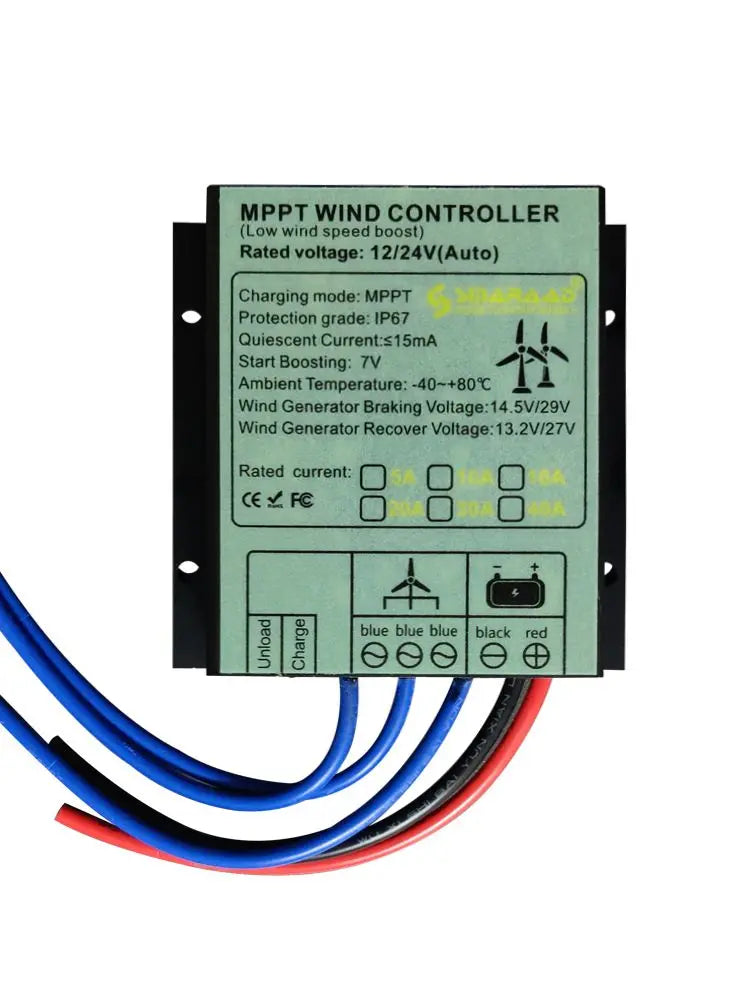 3000W Vertical Wind Turbine – 12V/24V/48V Small Windmill with 220V Output for Home & Farm, Includes MPPT Controller