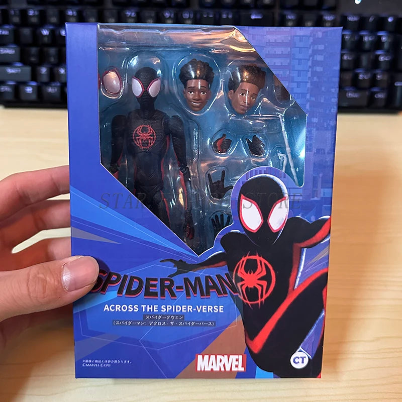 SHF Spider-Man Across the Spider-Verse Miles Morales Figure — 15cm PVC Marvel Collectible Action Toy