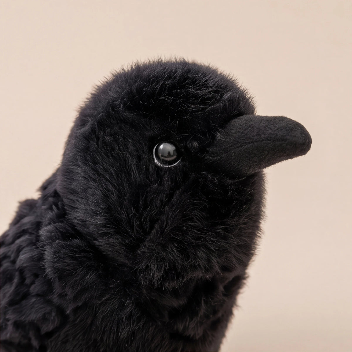 Kawaii Black Crow Plush Toy - Realistic Soft Bird Stuffed Animal for Gothic Room Decor and Gifts, 10cm or 20cm