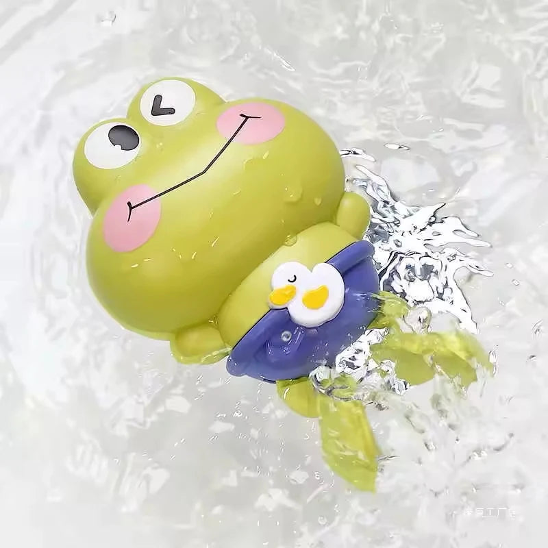 Wind-Up Swimming Frog Bath Toy for Toddlers – Battery-Free Montessori ABS Water Play Toy, Mold-Free Kids Bath Fun