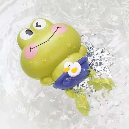Wind-Up Swimming Frog Bath Toy for Toddlers – Battery-Free Montessori ABS Water Play Toy, Mold-Free Kids Bath Fun