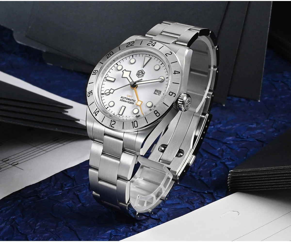 San Martin 39mm NH34 BB GMT Automatic Mechanical Sport Watch — Sapphire Luminous Waterproof 100m for Men Relogio SN0054