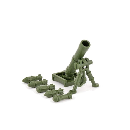 Military Building Blocks Soldier Set - Tactical Weapons Figures with Gatling Gun, Rifle, Mortar & Accessories Toy Kit