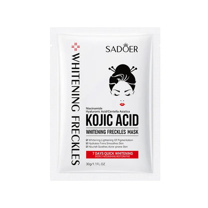 10pcs SADOER Kojic Acid Facial Sheet Masks — Moisturizing, Brightening & Hydrating Skincare