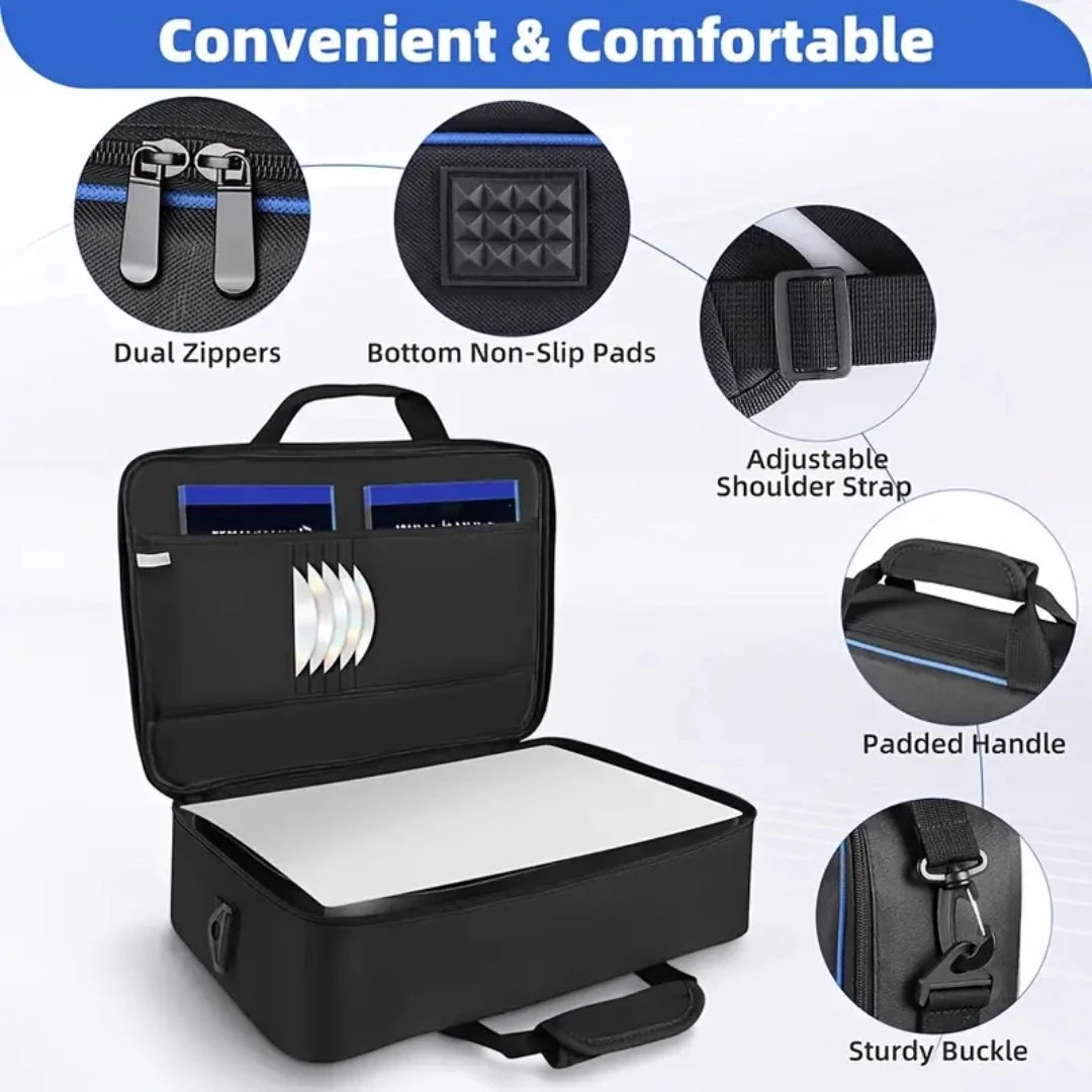 Carrying Case for PS5 - Travel Bag with Large Capacity for Console and Controller, Protective Storage, Compatible with PS5