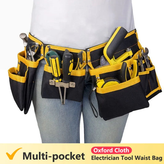 Multi-functional Electrician Tools Bag - Waist Pouch Belt Storage Holder Organizer, Oxford Cloth Construction