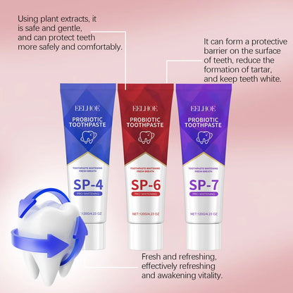 SP-6 Whitening Toothpaste with Probiotics – Plaque & Tartar Removal, Fresh Breath & Oral Hygiene