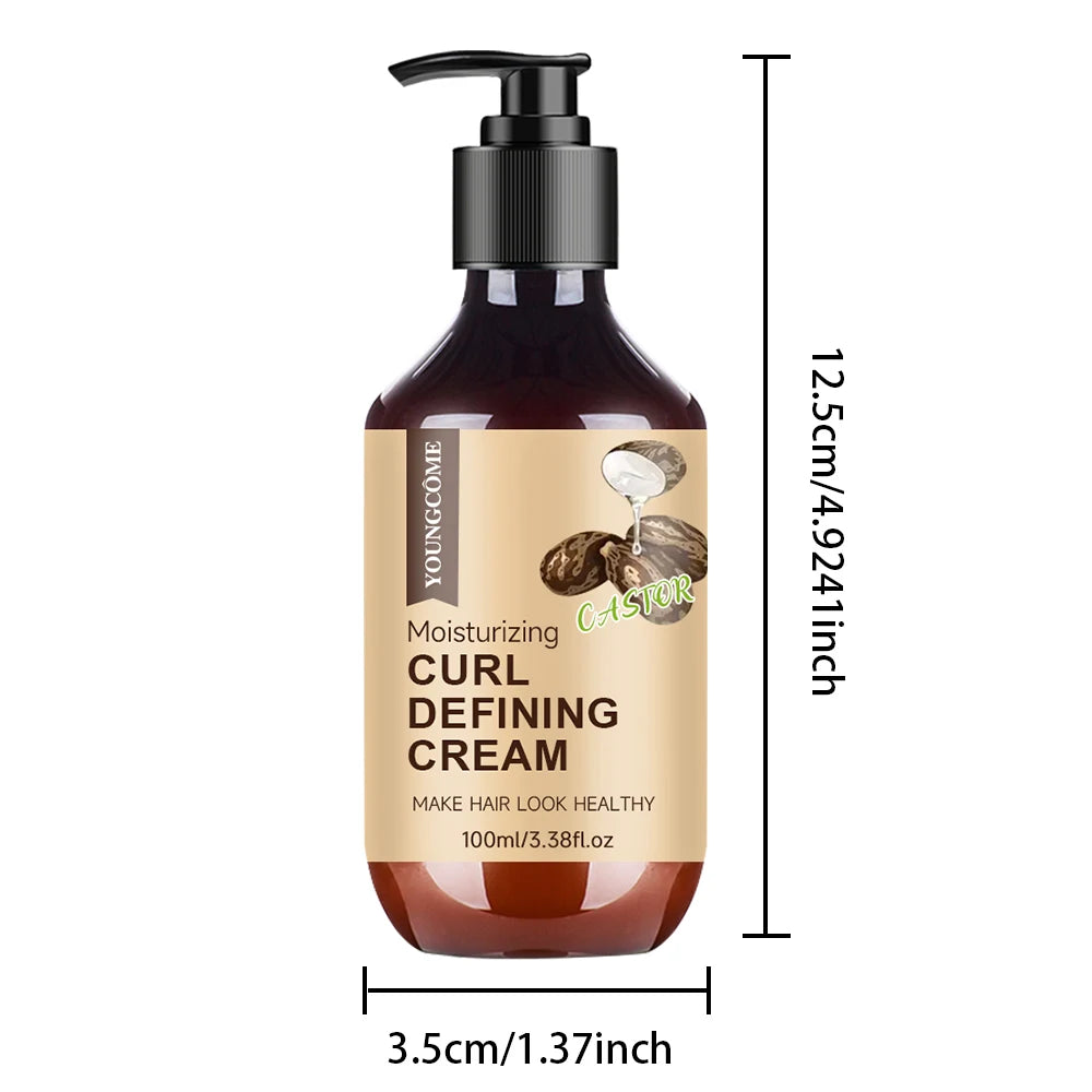 Men’s Castor Oil Curling Cream 100ml - Rosemary & Peppermint Curl Control Hair Styling Cream