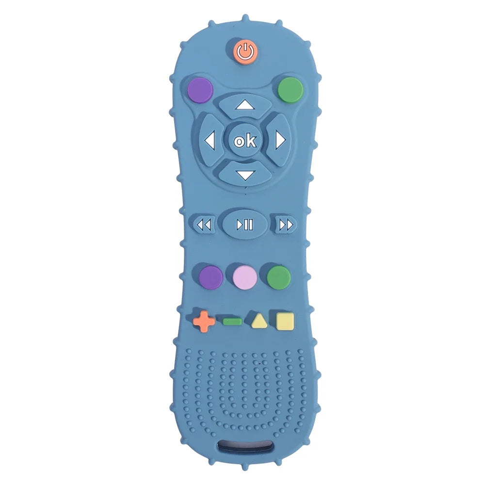 Silicone TV Remote Teether Toy - Baby Sensory Learning & Soothing Chew Toy