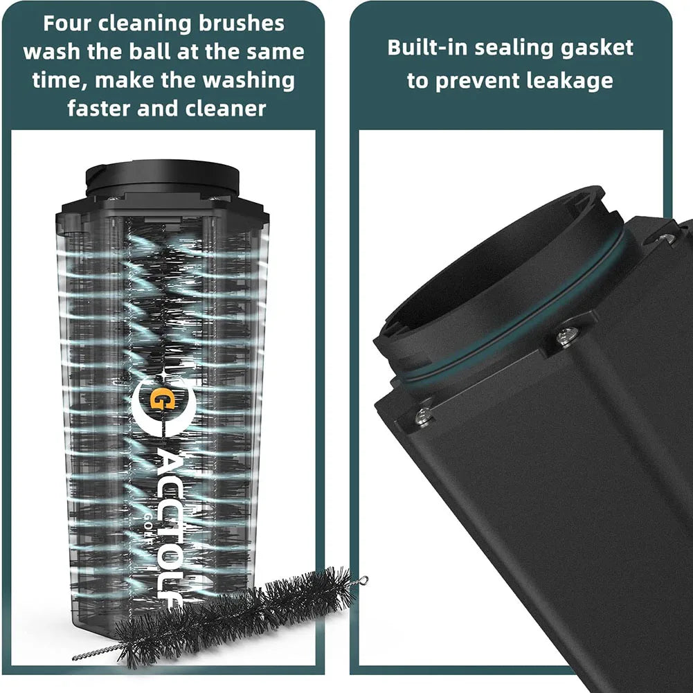Golf Ball Washer Cleaning Machine – Reusable Towel & Cart Cup Holder, Portable Bag Cleaner Accessories, Perfect Gift