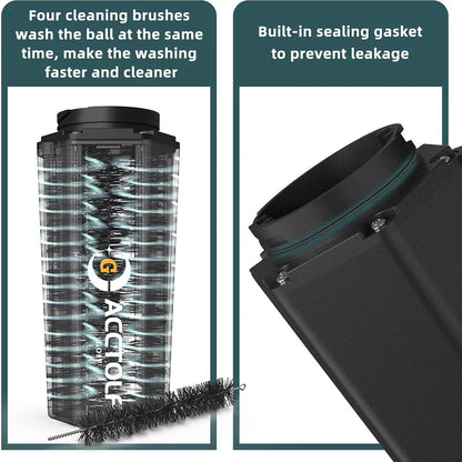 Golf Ball Washer Cleaning Machine – Reusable Towel & Cart Cup Holder, Portable Bag Cleaner Accessories, Perfect Gift