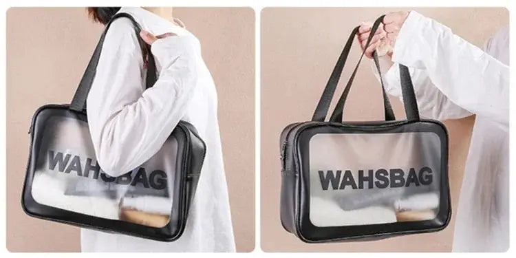 Waterproof PVC Travel Toiletry Bag – Transparent Zipper Makeup Organizer Case for Women