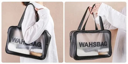 Waterproof PVC Travel Toiletry Bag – Transparent Zipper Makeup Organizer Case for Women