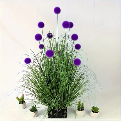 Purple Bulbous Artificial Grass Plants – Decorative Faux Greenery for Home, Festival, Party & Courtyard Garden Decor