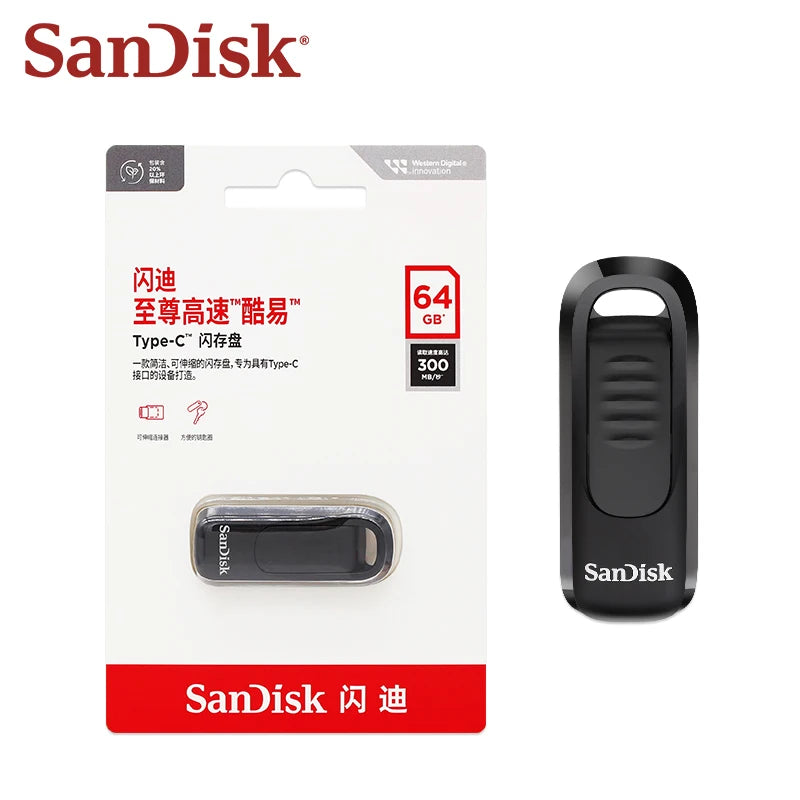 SanDisk USB 3.2 Type-C Flash Drive - 64GB–512GB Up to 400MB/s Storage Pen Drive for Phone & Computer