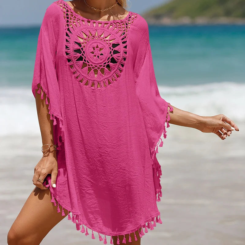 Women’s Crochet Bikini Cover Up Dress – Sexy Summer Beachwear Swimsuit Shirt Cover-Up