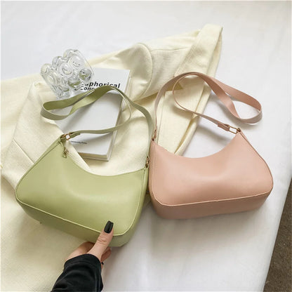 Fashion Solid-Color Handbag – Small Square Stylish Single-Shoulder Bag