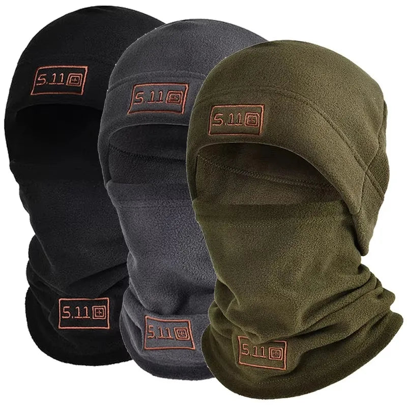 Tactical Fleece Hat & Scarf Set — Thermal Winter Balaclava Face Mask Neck Protector for Sports & Cycling
