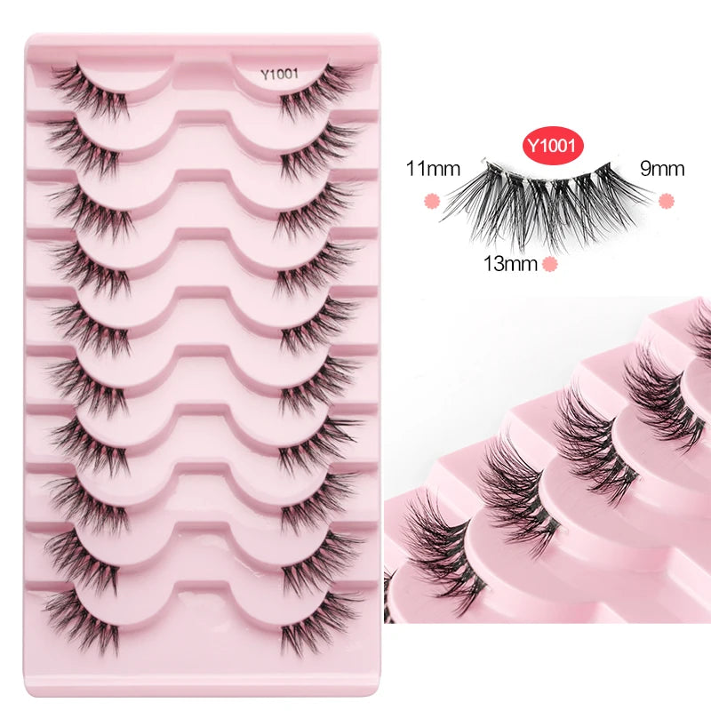 SHIDISHANGPIN 3D Half Cat Eye Lashes – Natural Winged Fox Faux Mink Eyelashes for Makeup