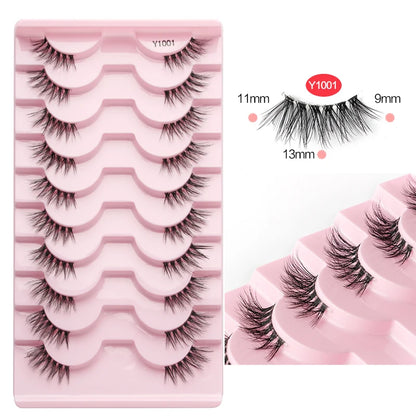 SHIDISHANGPIN 3D Half Cat Eye Lashes – Natural Winged Fox Faux Mink Eyelashes for Makeup