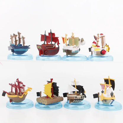 One Piece Anime Mini Figures Set - 8PCS Luffy Zoro Sanji Pirate Ship PVC Action Figures Collectible Toys Gift