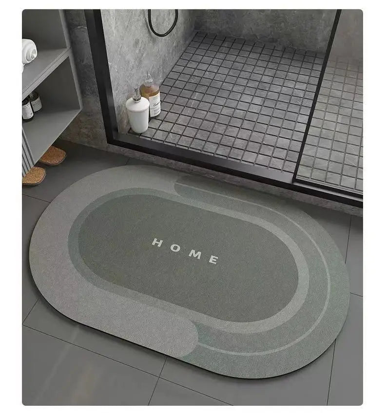 Bathroom Absorbent Floor Mat – Anti-Slip Diatomaceous Mud Quick-Dry Foot Rug for Toilet & Door, Anti-Fall Mat