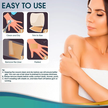 Medical-Grade Silicone Scar Sheets Roll - Reusable Treatment for Keloid, C-Section, Surgery & Burns - Professional Scar Care Solution