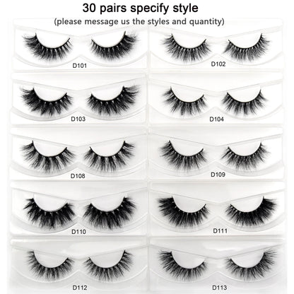 Visofree 3D Mink Eyelashes – 30/40/100 Pairs Handmade Full Strip Lashes with Tray, Cruelty-Free False Lashes for Makeup