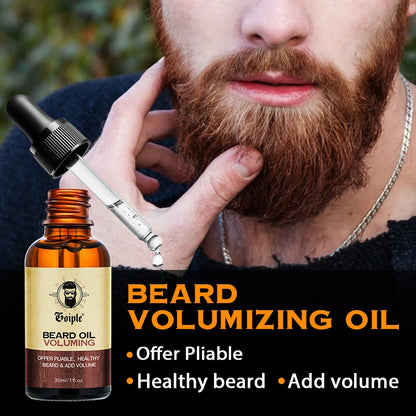 2-Piece Beard Volumizing & Conditioning Oil Set for Men – Moisturizing Facial Hair & Mustache Care Oil for Softer, Fuller, Healthier Beard Grooming