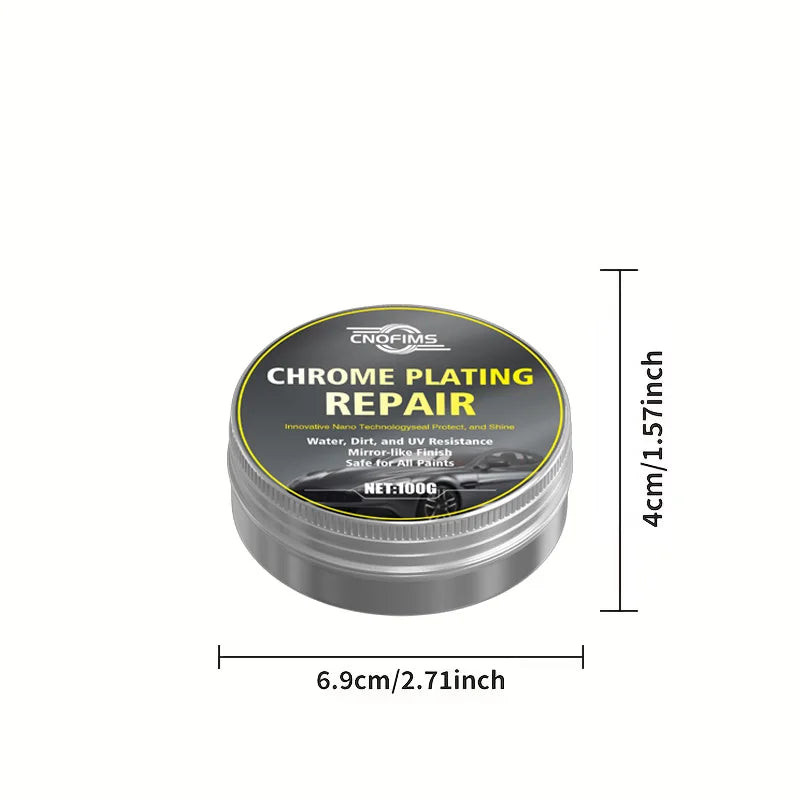 Chrome Oxidation Remover - All-Vehicle Metal Polish & Shine Restorer with Cleaning Sponge