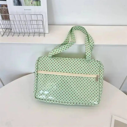 Y2K Anime Ita Shoulder Bag - Transparent Polka Dot Tote with Large Capacity DIY Display