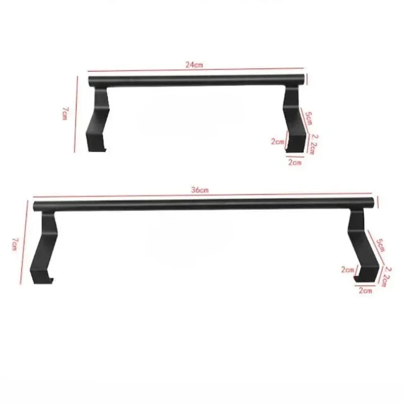 Over-Door Stainless Steel Towel Rack – Bathroom & Kitchen Hanging Storage Bar for Cabinet Doors