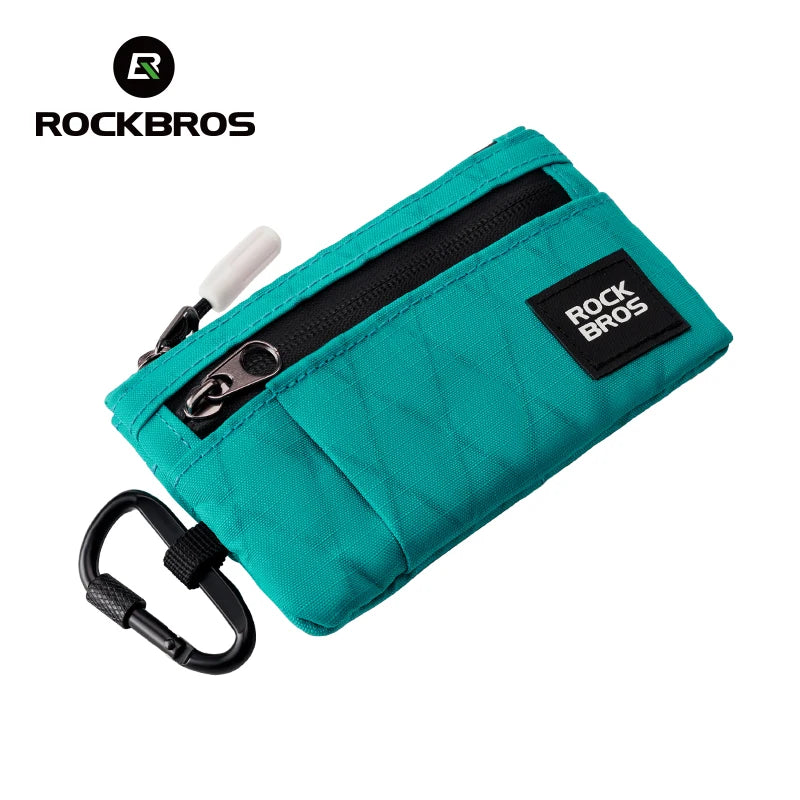 ROCKBROS Portable Wallet Card Bag – Ultra-Light, Stylish Sports Mini Credit Card Holder with Hang Lock, Compact Storage