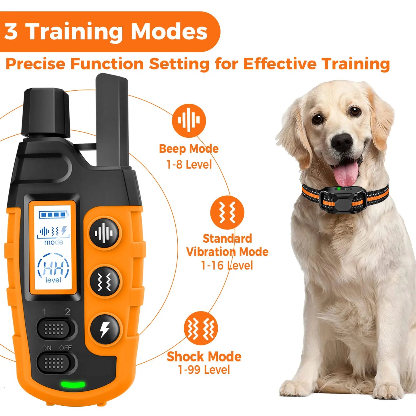 3300Ft Electric Dog Training Collar - Remote Control, Waterproof, Shock & Vibration for 5-120lbs Puppies, Pet Behavior Training