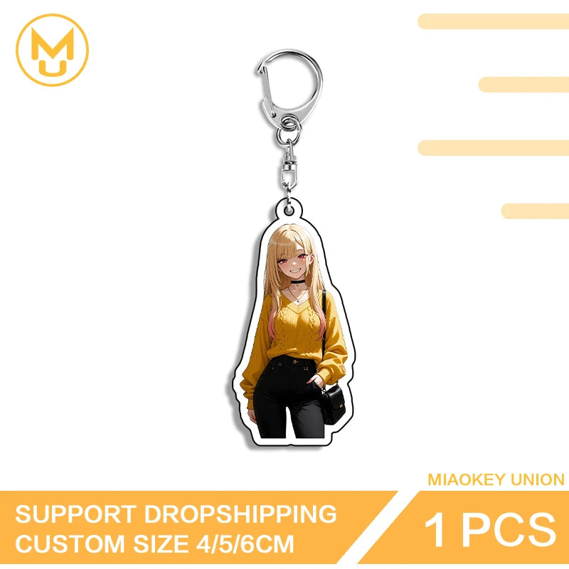 Kitagawa Marin Acrylic Keychain - Double-Sided Transparent Anime Character Jewelry