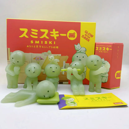 Sonny Angel Smiski Work Series – Mystery Noctilucent Green Doll, Cartoon Action Figures, Desktop Blind Box Model, Gift Toy
