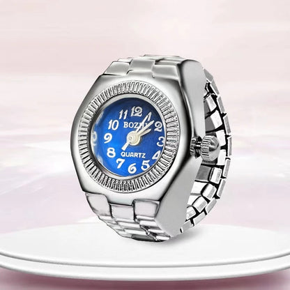 Creative Ring Watch - Alloy Finger Ring with Circular Dial for Men & Women