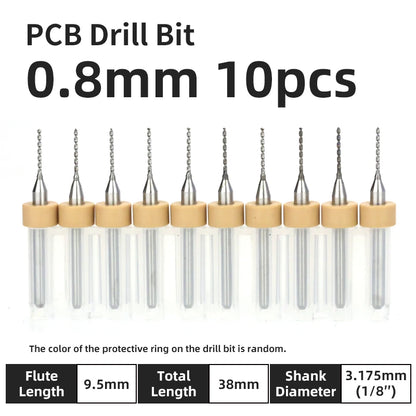 0.1–1.0mm Micro Carbide PCB Drill Bit Set – Tungsten Steel Bits for CNC, Wood & Circuit Board Precision Drilling