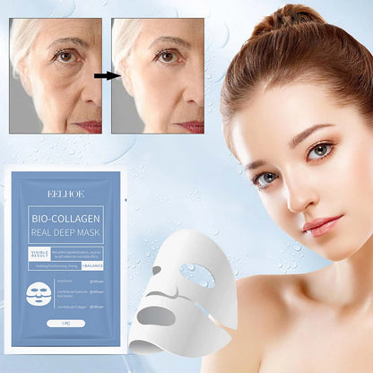 Bio-Collagen Anti-Wrinkle Face Mask – Deep Lifting Mask with Hydrolyzed Collagen, Collagen Reverse Film Peel-Off Mask